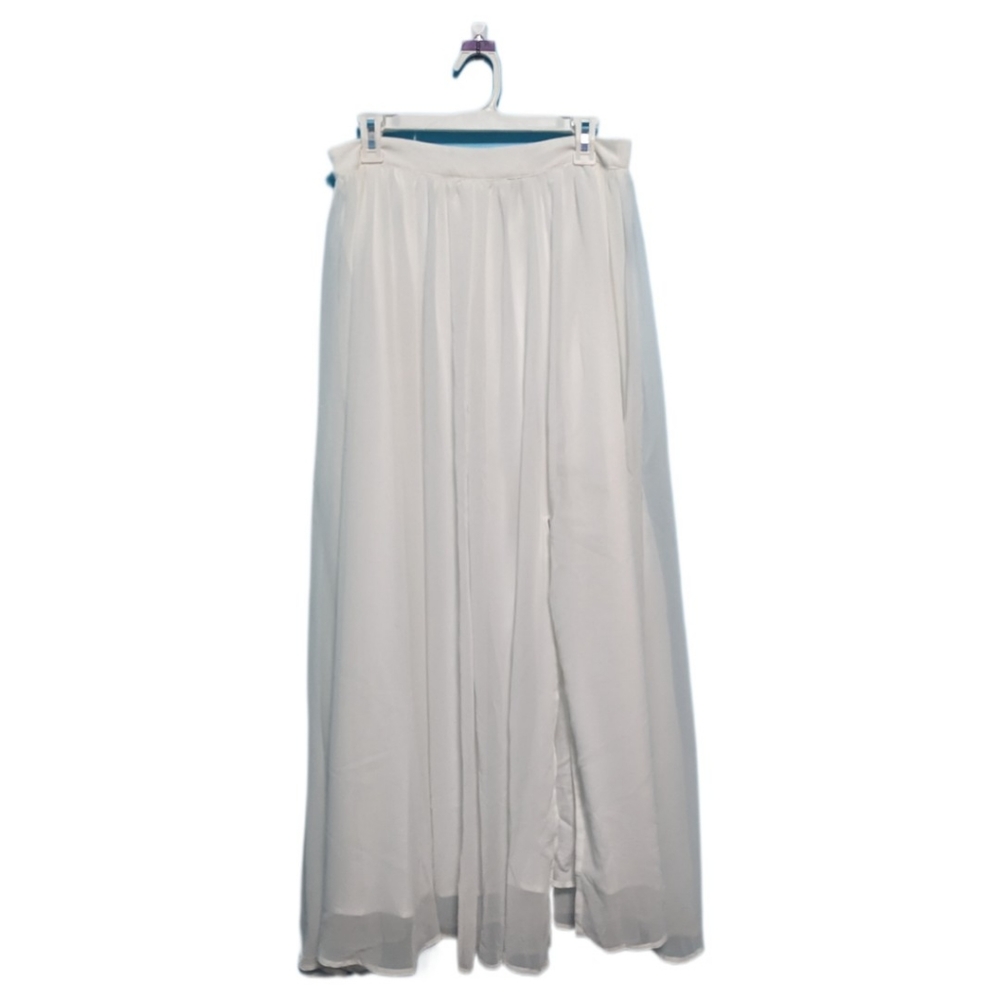 SHEIN | 40' white, two-layer, floor-length, bridal skirt | Women's Large